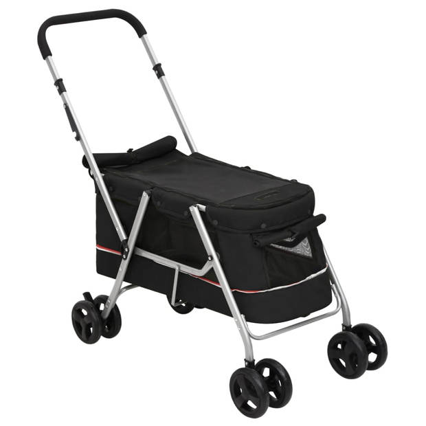 The Living Store Puppywagen - Hondenbuggy - Zwart 100x49x96cm - 300D linnenstof - Draagvermogen 15kg