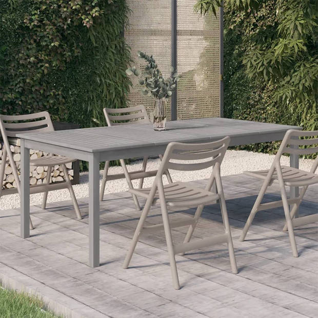 vidaXL Tuintafel 200x100x75 cm massief acaciahout grijs