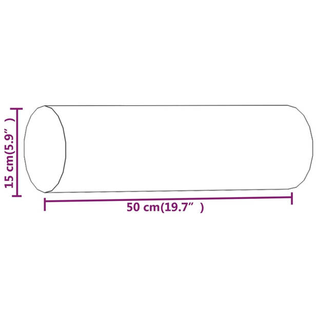 vidaXL Sierkussens 2 st 15x50 cm fluweel lichtgrijs