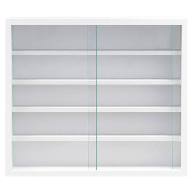 Vitrinekastje staande hangende wandvitrine - planken 50 cm breed x 4 cm diep - schuifdeuren