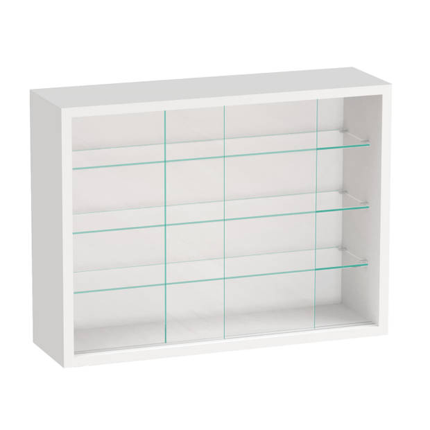 Vitrinekast staande hangende wandvitrine - schuifdeuren - 50 x 40 x 13 cm