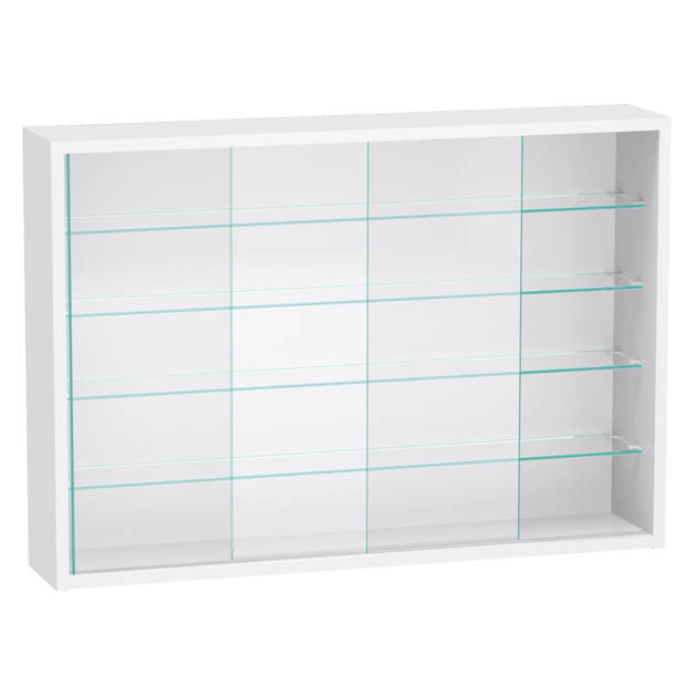 Vitrinekast staande hangende wandvitrine - schuifdeuren - 75 x 55 x 14 cm