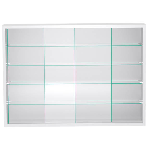 Vitrinekast staande hangende wandvitrine - schuifdeuren - 75 x 55 x 12 cm