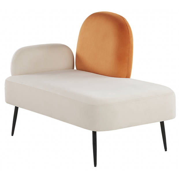 Beliani ARCEY - Chaise longue-Wit-Fluweel