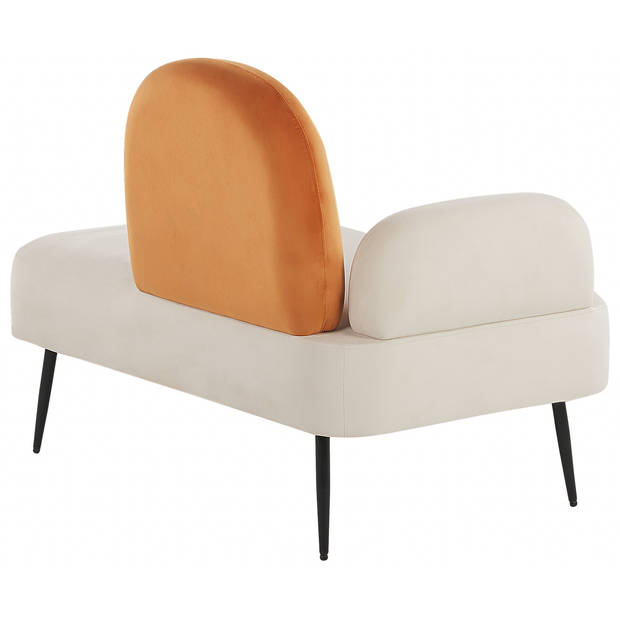 Beliani ARCEY - Chaise longue-Wit-Fluweel