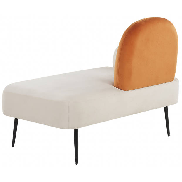 Beliani ARCEY - Chaise longue-Wit-Fluweel