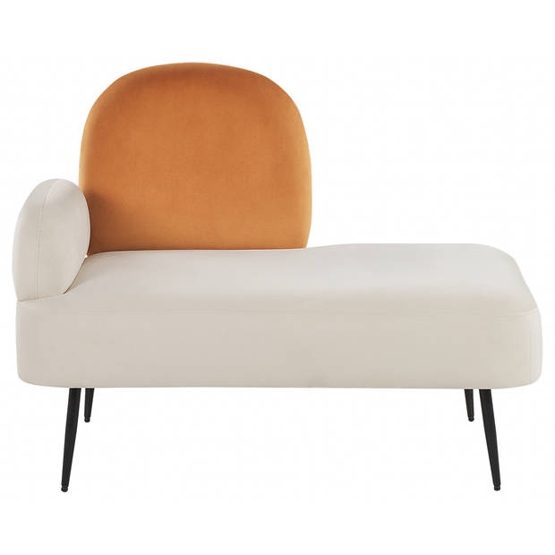 Beliani ARCEY - Chaise longue-Wit-Fluweel