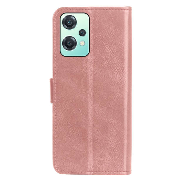 Basey OnePlus Nord CE 2 Lite Hoesje Book Case Kunstleer Cover Hoes - Rose Goud