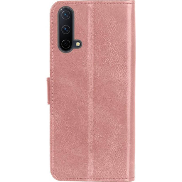 Basey OnePlus Nord CE Hoesje Book Case Kunstleer Cover Hoes - Rose goud