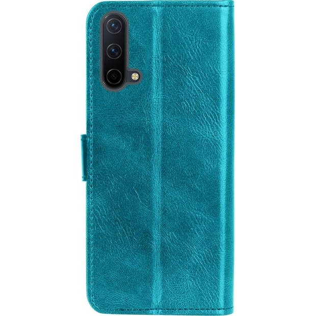 Basey OnePlus Nord CE Hoesje Book Case Kunstleer Cover Hoes - Turquoise