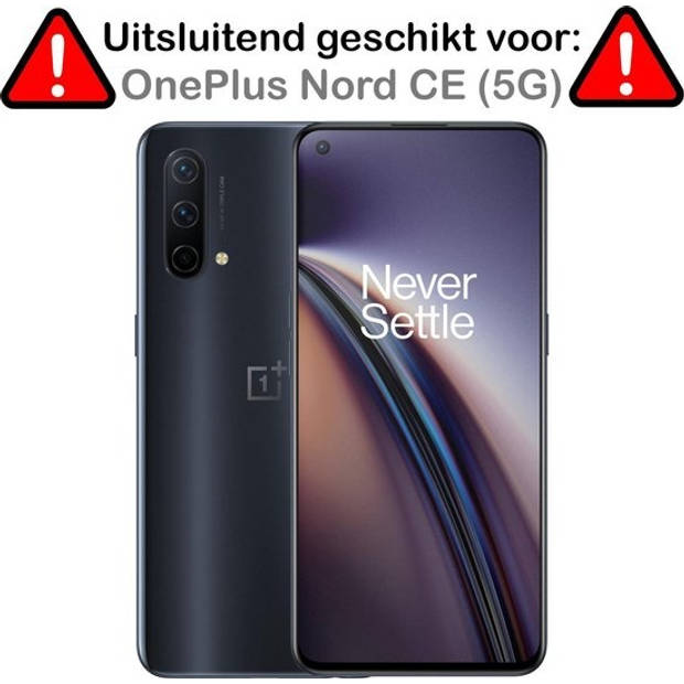 Basey OnePlus Nord CE Hoesje Bookcase - OnePlus Nord CE Hoes Flip Case Book Cover - OnePlus Nord CE Hoes Book Case Zwart