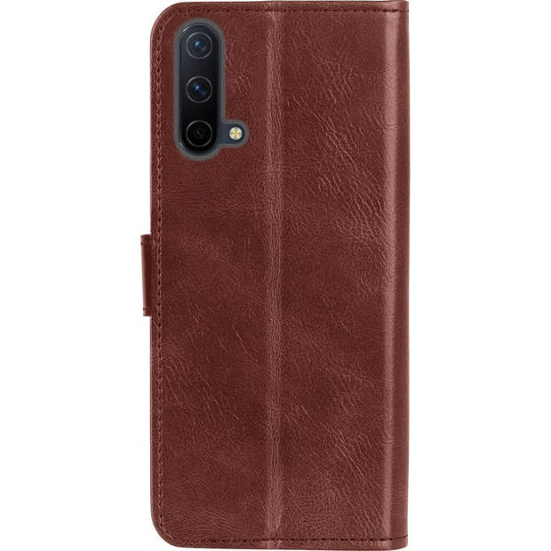 Basey OnePlus Nord CE Hoesje Book Case Kunstleer Cover Hoes -Bruin