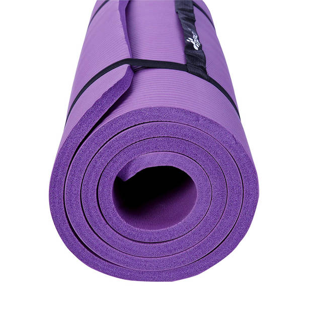 Yoga mat lila, 190x100x1,5 cm dik, fitnessmat, pilates, aerobics