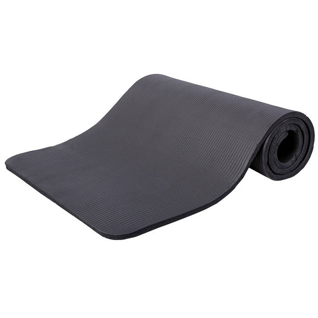Yoga mat zwart, 190x100x1,5 cm dik, fitnessmat, pilates, aerobics