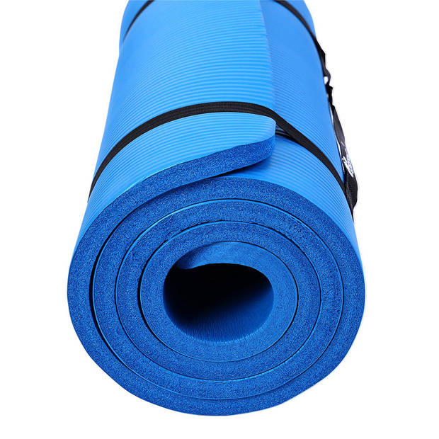 Yoga mat Blauw 1 cm dik, fitnessmat, pilates, aerobics
