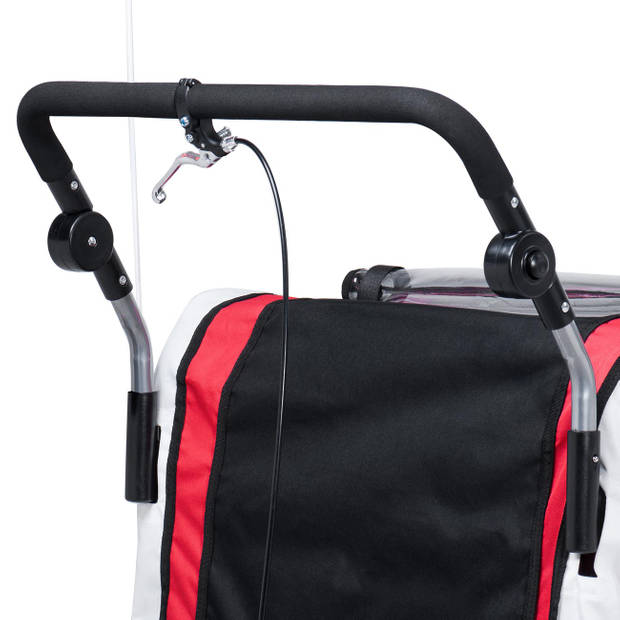 SAMAX 360°- draaibare fietskar 2 in 1 Jogger - rood - zilver frame-fietsaanhanger