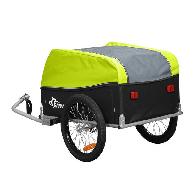 SAMAX fietskar-fietsaanhanger-bagagekar- belastbaar tot 40 kg-inhoud 120 liter in groen/grijs - Grey Edition