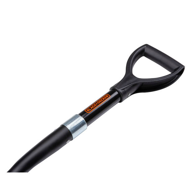 BLACK+DECKER Schep - 67 CM - 800 GR - Roestvrij - Koolstofstalen Kop en Glasvezel Handvat - Zwart