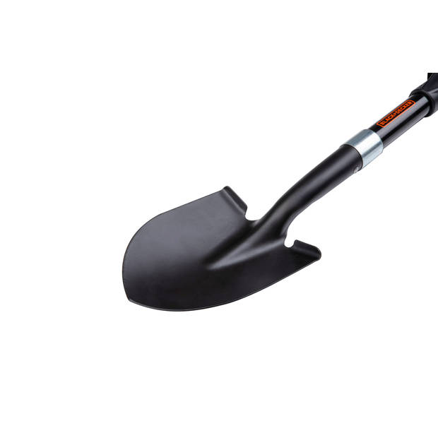 BLACK+DECKER Schep - 67 CM - 800 GR - Roestvrij - Koolstofstalen Kop en Glasvezel Handvat - Zwart