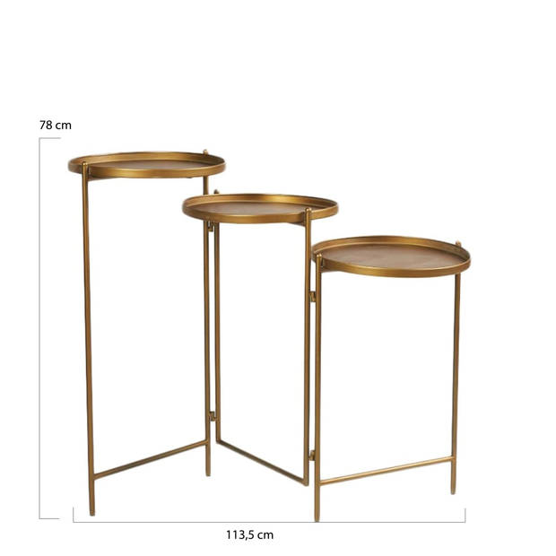 DKNC - Tafel opvouwbaar Edinburgh - metaal 113.5x35x78cm - Goud