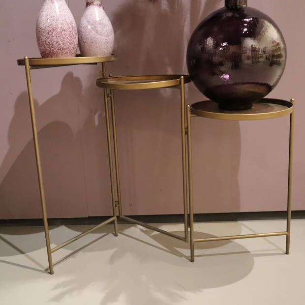 DKNC - Tafel opvouwbaar Edinburgh - metaal 113.5x35x78cm - Goud