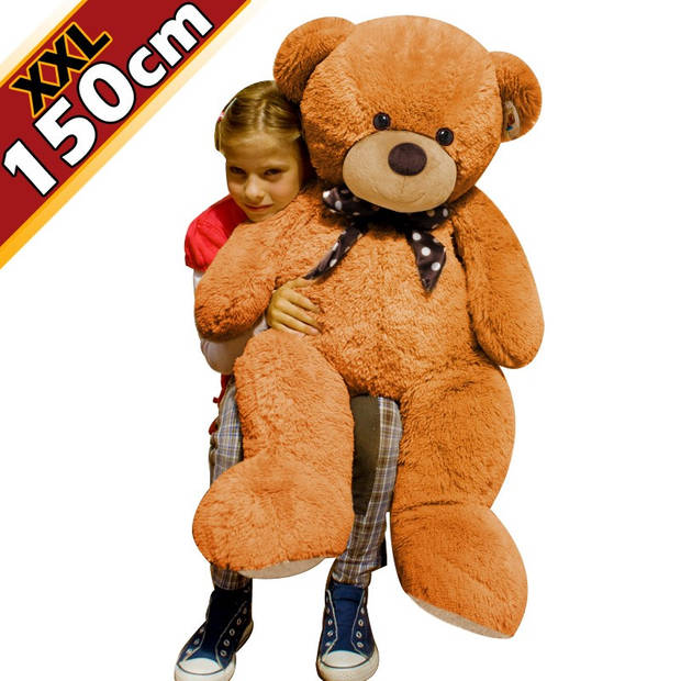 Teddybeer, 150 cm, knuffelbeer, teddy XXL , knuffel, beer, bruin