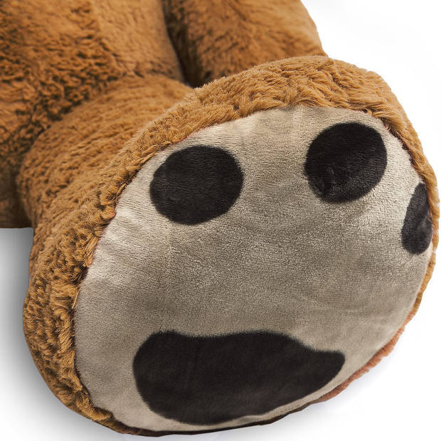 Teddybeer, 150cm, knuffel, knuffelbeer, bruin, met strik, pootafdruk, Valentijn
