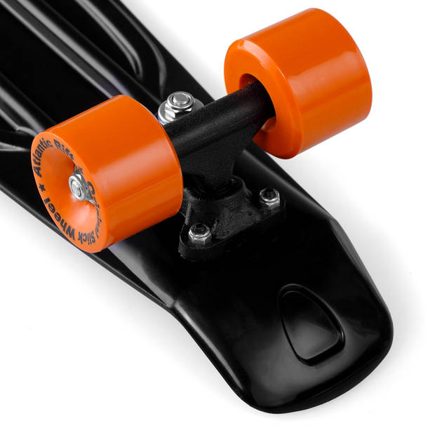 Skateboard, zwart-oranje, retro, met PU-dempers
