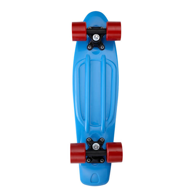 Skateboard, blauw/rood, retro, met PU-dempers