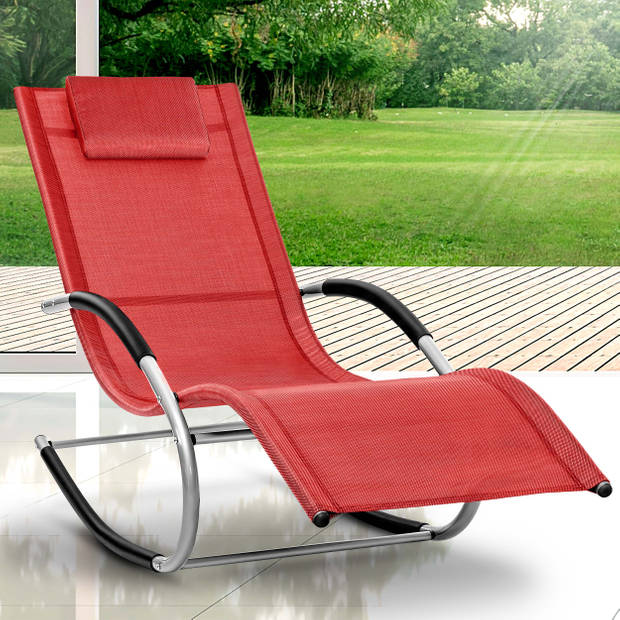 Tillvex- schommelstoel rood-tuin ligstoel- relax ligstoel- ligstoel schommel- ligstoel camping
