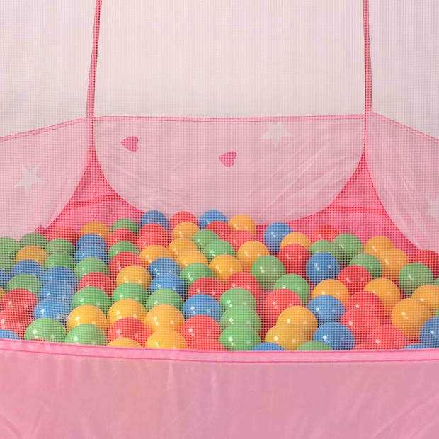Kinderspeeltent met 100 ballen - voor binnen en buiten - inclusief draagtas - Roze