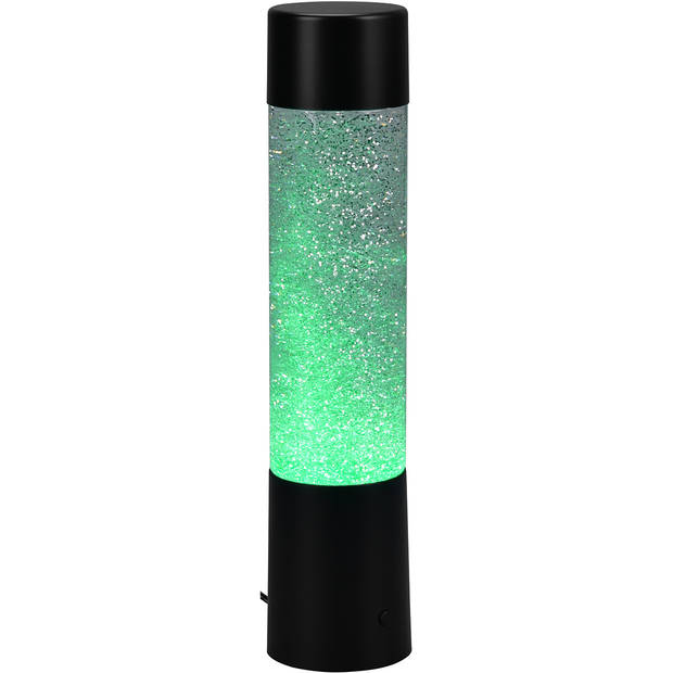 LED Tafellamp - Trion Wuka Glitter - 0.9W - Warm Wit 3000K - Rond - Mat Zwart - Kunststof