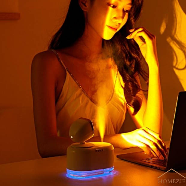 Homezie Sunset lamp Luchtbevochtiger - 2 in 1 - 300ml watertank - Projector - USB oplaadbaar - Zonsonderganglamp