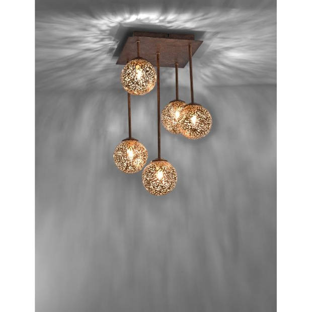 Paul Neuhaus Plafondlamp Greta 5 lichts B 27 cm bruin