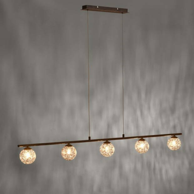 Paul Neuhaus Hanglamp Greta 5 lichts L 132 cm bruin
