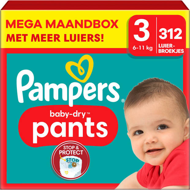 Pampers - Baby Dry Pants - Maat 3 - Mega Maandbox - 312 stuks - 6/11 KG