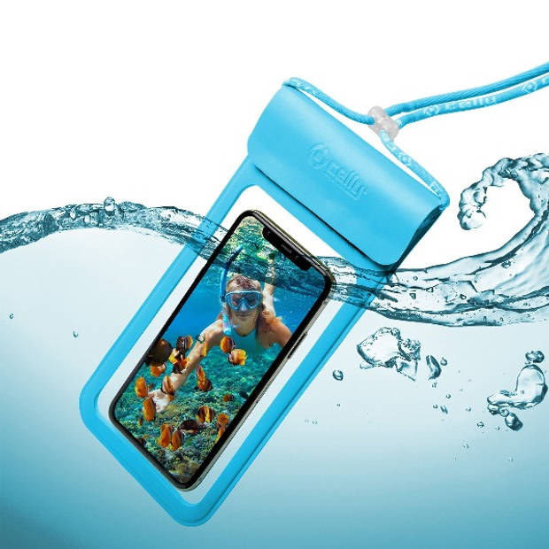 Celly - Splashbag Beschermhoes XL voor Smartphone, Blauw - Celly