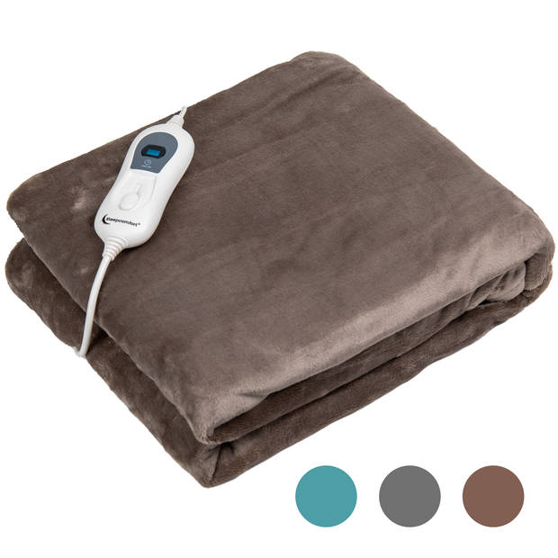 Elektrische Bovendeken - Oververhittingsbescherming - Timer - 3 Standen - Warmtedeken - 160 x 120 cm - Taupe