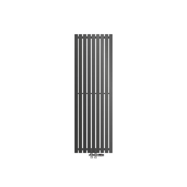 Badkamerradiator Stella 480x1400 mm antraciet met vloeraansluitset