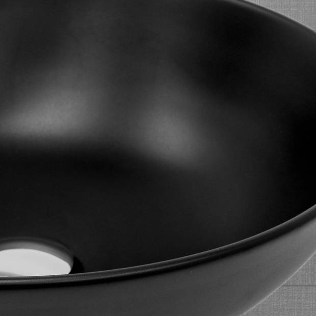 Wastafel Ø 32x13,5 cm zwart keramiek ML-Design