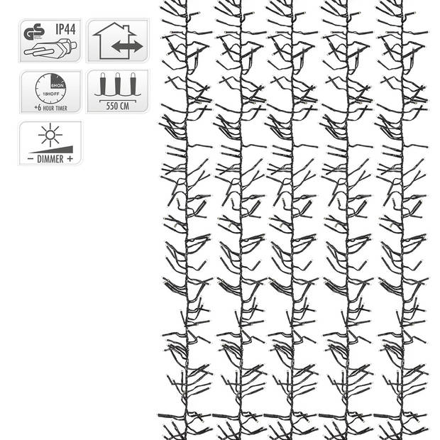 LED-lichtketting 5,5m warm wit met 768 LED's