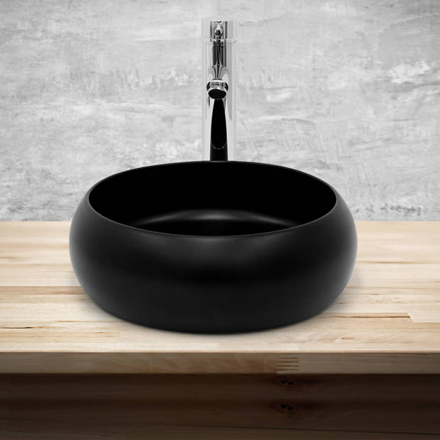 Wastafel Ø 35x30 cm zwart keramiek ML-Design