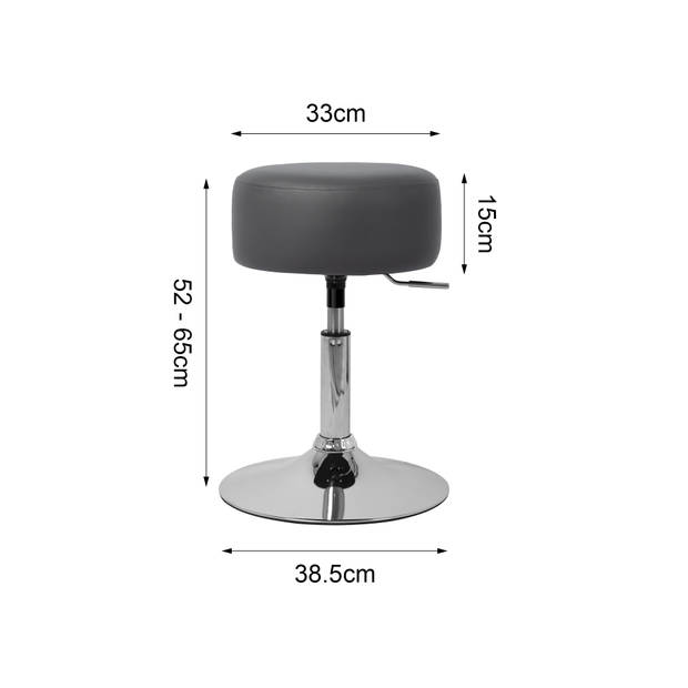 Kruk Ø 33 cm Donkergrijs Verchroomd Staal ML Design