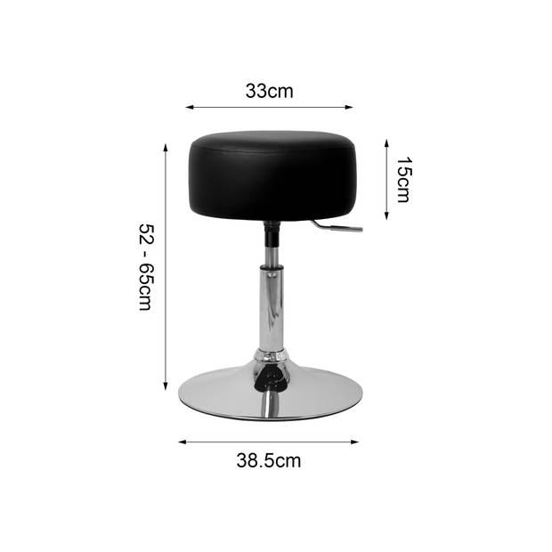 Kruk Ø 33 cm Zwart in verchroomd staal ML-Design