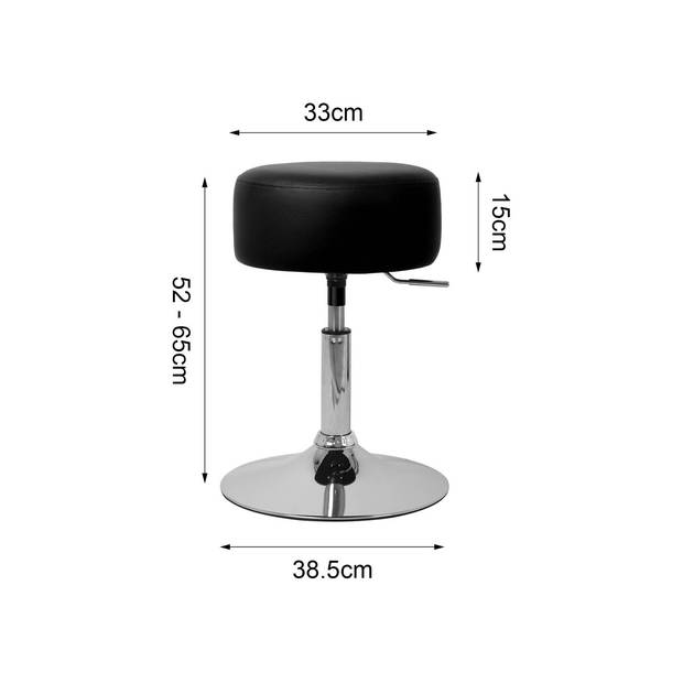 Kruk Ø 33 cm Zwart in verchroomd staal ML-Design