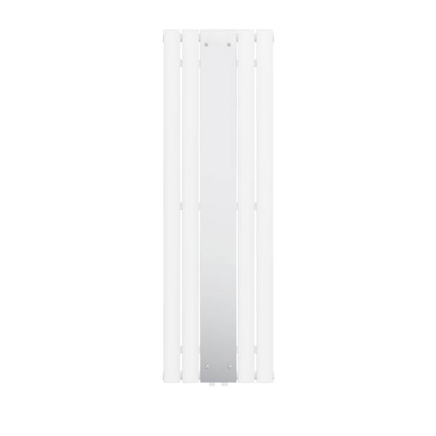 Badkamerradiator Enkellaags incl. spiegel 1600x450 mm Wit met middenaansluiting LuxeBath