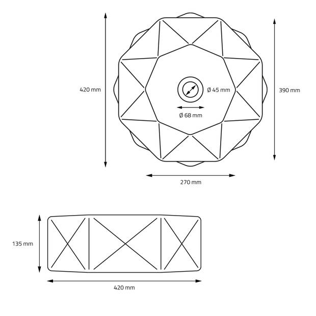 Wastafel rond Ø 42x13,5 cm wit keramiek ML-Design
