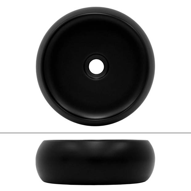 Wastafel Ø 35x30 cm zwart keramiek ML-Design