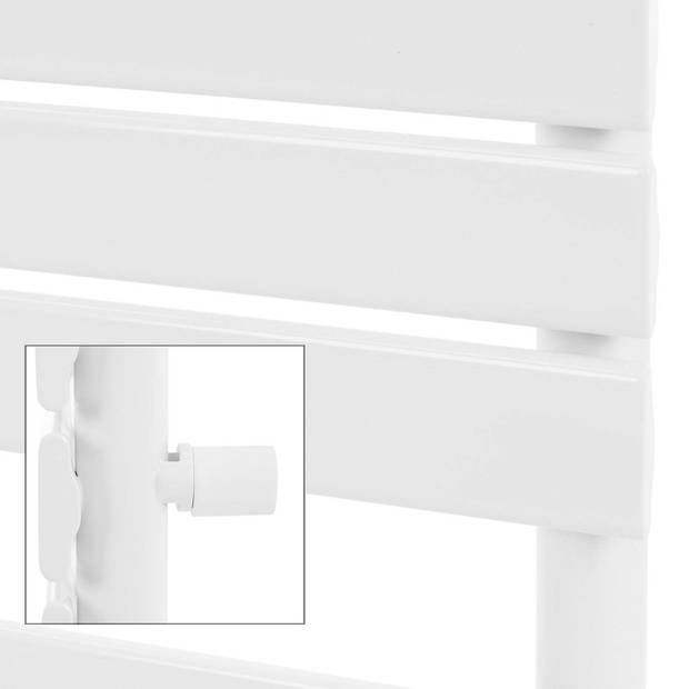 Badkamerradiator middenaansluiting 600x1200 mm wit met onderaansluitset LuxeBath