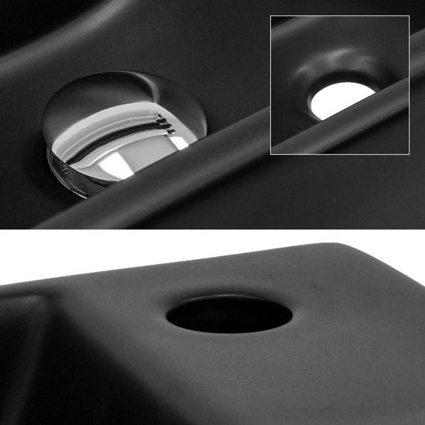 Wastafel 35,5x20,5x12,5 cm zwart keramiek ML-Design